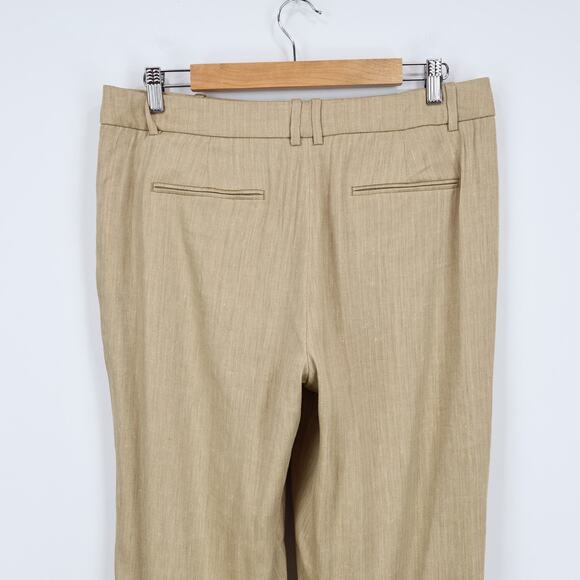J.Crew Portia Linen Blend Pant Herringbone Honey Khaki Size 8 NWT - Picture 9 of 10